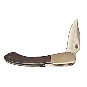 Vintage FURY #40082 Folding Pocket Knife 440 Stainless Japan Burled Wood Handle